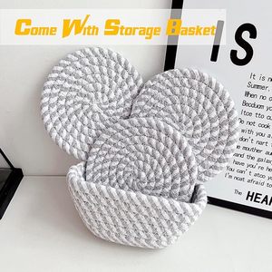 Premium Cotton Rope <b>Table</b> <b>Coaster</b> Set Classic Premium Mats Pads for Wedding Decoration Family Gatherings Top Tabletop Protection - Product Image 4