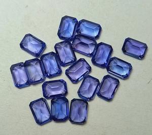 Haute qualité 3x5mm bleu Tanzanite facettes coupe Quartz naturel octogone perles taille personnalisée pierres précieuses en vrac pour bijoux - Product Image 3