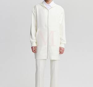 Venta al por mayor 2024 Unisex invierno cremallera larga Sudadera con capucha 100% algodón diseño personalizado sólido liso teñido personalizado OEM servicio para hombres con capucha - Product Image 3