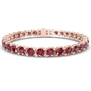 สร้อยข้อมือเพชรทรงกลม Cognac Cherry เพชรเลี้ยงในห้องปฏิบัติการ 2 กะรัต ความใส VS จำนวนเพชร 78 เม็ด ทองคำแท้ 14K สีทองเข้มโทนอุ่น ให้ความเงางาม - Product Image 3