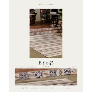 พรมโพลีโพรพิลีนและโพลีเอสเตอร์ขายส่ง รุ่น BOYUT BY045 สีเทา ผลิตด้วยเครื่องจักร พรมตุรกี สำหรับห้องนั่งเล่น โครงการโรงแรม - Product Image 2