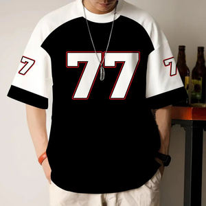 Camiseta de gimnasio para hombre de algodón GSM 200 de alta calidad, camiseta de gran tamaño para fútbol de Rugby con logotipo personalizado - Product Image 1