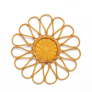 Assiette de charge en rotin tissé à la main Paramètres de table rustiques du Vietnam Tapis de plaque en osier naturel écologique - Product Image 6