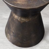 Tabouret latéral en fer d'aspect Premium Design Unique Round Top Handmade Sofa End Stool Bone Inlay Console pour salon et chambre à coucher