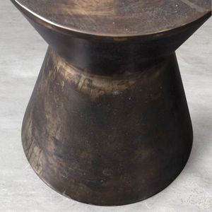 Tabouret latéral en fer d'aspect Premium Design Unique Round Top Handmade Sofa End Stool Bone Inlay Console pour salon et chambre à coucher - Product Image 2