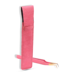Fabricant et fournisseur en gros de pinces d'extension de cils en acier inoxydable Logo personnalisé avec pochette d'emballage - Product Image 1