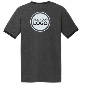 Camiseta Ringer Unisex de Algodón - Color Carbón/Negro, Diseño Port & Company - Product Image 1