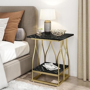 Square Shaped Metal <b>Table</b> With Marble Top <b>Tables</b> Accent <b>Side</b> <b>Table</b> for Living Room and Home Furniture <b>High</b> Quality - Product Image 2