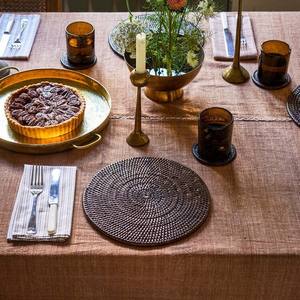 Venta al por mayor placas de ratán natural de Vietnam cargadores de algas marinas elegantes de primera calidad precio de fábrica conjunto ecológico - Product Image 6