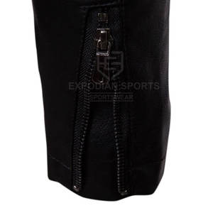 Veste d'hiver pour homme en cuir véritable avec fermeture éclair intégrale, logo, design respirant et écologique pour les soirées ou les tenues décontractées - Product Image 6