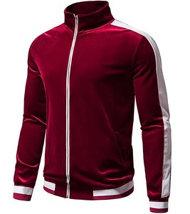 Haute qualité hommes 2 pièces pleine fermeture éclair survêtements velours épaississement tenue décontractée Fitness vêtements de sport ensembles de survêtement - Product Image 2