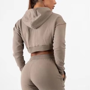Sudaderas con capucha de mujer personalizadas Sudaderas con capucha de mujer al por mayor Sudaderas con capucha de mujer de felpa sólida de moda Marca de manga larga - Product Image 5