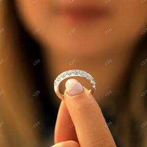 คุณภาพสูง2 CTW ตัด Moissanite VVS ชุดง่ามใสแหวนแต่งงาน14K ทองคำขาวแหวนซ้อนครึ่งแฟชั่นดี - Product Image 1