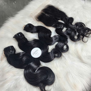 Extensions de cheveux vierges 100% naturelles du Vietnam, ondulation naturelle, paquets de mèches, fermeture frontale HD 13x4, super double trame, ondulation profonde lâche, 100% authentique - Product Image 3