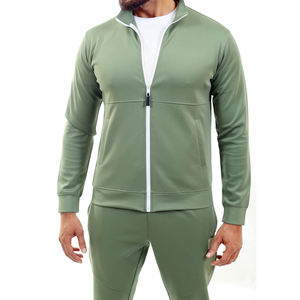 Nuevo 2024 deportes de invierno gimnasio Fitness Tech polar transpirable 100% algodón orgánico Slim Fit personalizable dos piezas chándal para hombre - Product Image 2