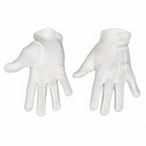 Guantes Masónicos de Alta Calidad, Blancos, de Algodón, Bordados a Mano, con Puño de Presión - Product Image 2