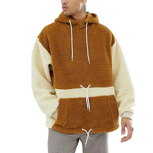 Sweat à capuche unisexe personnalisé 100% polyester polaire, basiques pour hommes, coton mélangé, surdimensionné, épaules tombantes, sherpa, sweats à capuche pour hommes - Product Image 1