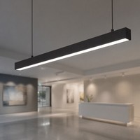 Luminaire suspendu linéaire LED en aluminium de 1200 mm pour hall d'exposition, 6000K, dimmable, lampe de plafond pour salle d'exposition