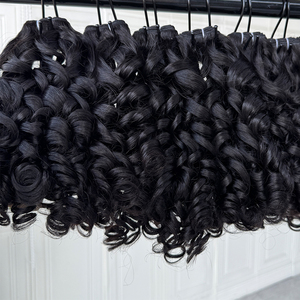 Raw Cambodian Bouncy Curly Human Hair Bundles Natural Black Virgin Hair Bulk Wholesale Supplier - Product Image 5