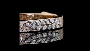 Designer Marquise Bracelet with Lab-Grown Diamonds 18K <b>Solid</b> <b>Gold</b> Rhodium Plated Ethical & Sustainable Jewelry - Product Image 3