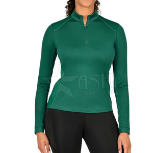 เสื้อ1/4ขี่ม้าแขนยาวมีซิปเสื้อขี่ม้าแห้งเร็วสำหรับผู้หญิง - Product Image 1