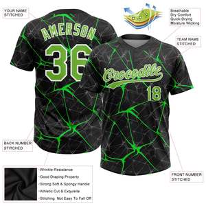 Jersey de softbol de dos botones Unisex personalizado hecho en fábrica, patrón verde neón, estampado por sublimación, camisa bordada con nombre y número del equipo - Product Image 5