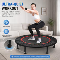 Trampoline de fitness pliable et silencieux avec poignée en mousse pour appartement et salle de sport intérieure