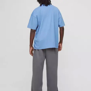 Camiseta holgada Hip Hop de 100% algodón con logotipo personalizado para hombre, camiseta de talla grande de verano a la moda con estampado abullonado, camiseta en blanco para compra a granel - Product Image 6