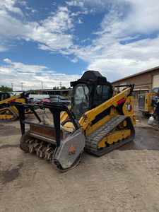 Chargeuse compacte sur chenilles Cat 299D3 XE 110HP d'occasion en bon état, avec tête de broyage CAT HM415C, à vendre - Product Image 1