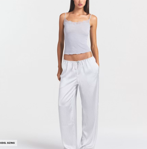 Ensemble confortable de pantalon de détente et de débardeur pour femme, taille élastique, vêtements décontractés pour la maison, pyjama respirant d'été - Product Image 1