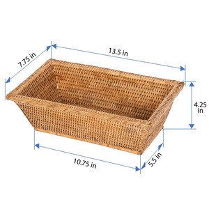 Cesta rectangular de ratán con base biselada, cesta de almacenamiento hecha a mano, venta al por mayor, ecológica, hecha en Vietnam - Product Image 5