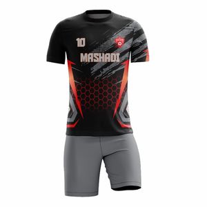 Tenues d'équipe de football personnalisées, manches courtes, col rond, ensembles d'uniformes de football sublimés, grandes tailles, respirants, vente en gros - Product Image 5
