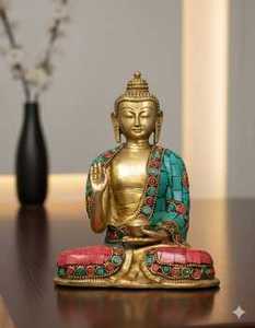 Estatua de Buda de Latón Antiguo Hecha a Mano, Elegante Escultura India Tibetana, Ideal para Meditación, Decoración del Hogar y Ambiente Espiritual - Product Image 6