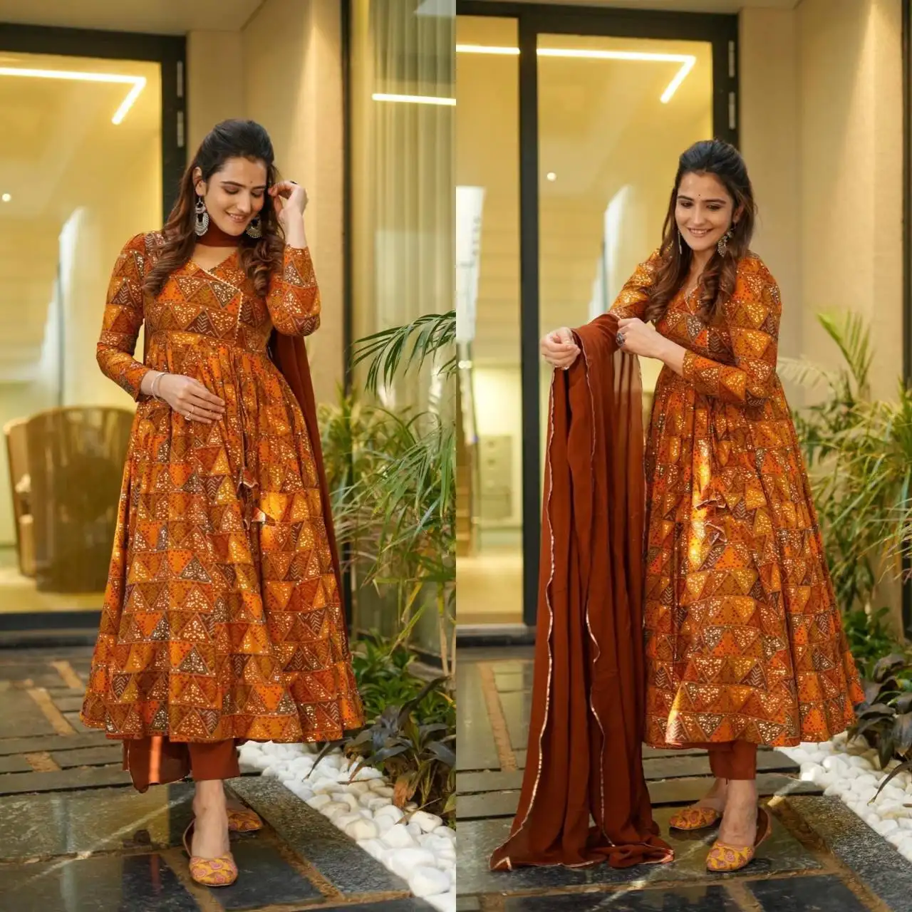 FULPARI Superior quality white ethnic Wholesale price Indian Designer Anarkali Dress for Women Latest Chiffon Ethnic Wear Anarka