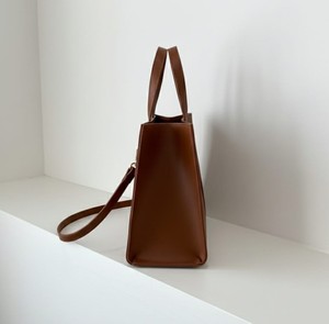 Structured Brown Genuine Leather Vintage Fashion Tote <b>Bag</b> <b>Women</b> Work Satchel Handbag ZIP Water Resistant Strap Minimalist <b>Office</b> - Product Image 4
