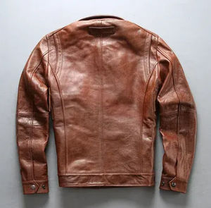 Veste en cuir personnalisée pour unisexe 2024 vente en gros de tissu de peau de vache véritable mode hommes vestes en cuir véritable fabriqué au Pakistan - Product Image 2