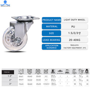 1,5 2 2,5 3 4 Zoll transparente PU-Räder Schwenkbarer Gewindes tiel mit Total Brake Bürostuhl <span class=keywords><strong>Castor</strong></span> Silent Furniture Caster Wheel - Product Image 6
