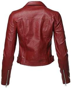 Top Offre Spéciale femmes Biker Style veste en cuir véritable revers col fermeture éclair respirant coton doublure XL Direct en gros Sialkot - Product Image 2