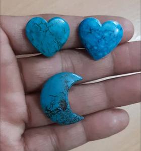 15mm suave cabujón suelto Larimar piedras corazón tallado Larimar gemas verano joyería piedras preciosas amor joyería piedra preciosa - Product Image 5