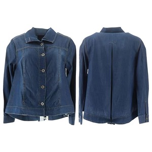 Veste en jean à logo personnalisé pour femmes à la mode avec garniture en fourrure confortable de style vieilli et dentelle de cristal pour l'hiver - Product Image 3