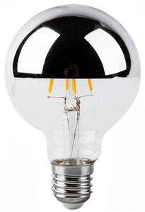 <b>Silver</b> LED dome reflector globe <b>lamp</b>, 8W G125 3000K (Electrobilsa 2601791) - Product Image 1