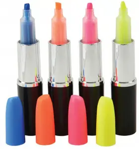 Lippenstift Plastic Markeerstift Gift Pen Voor Kind Favoriete Lippenstift-Vormige Markeerstift Voor Kinderen School Tekening