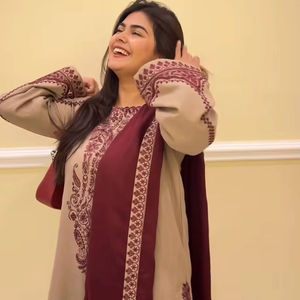 ชุดเดรสผ้าไหมปักลายแขนเต็มผ้าจอร์เจียสำหรับปาร์ตี้ - Product Image 1