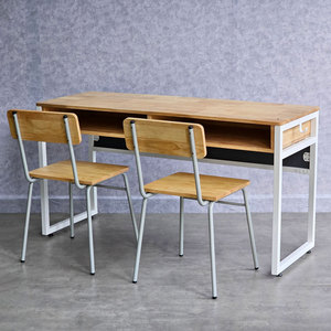 Conjunto de Muebles Escolares: Escritorio de Madera Cómodo para Estudiantes con Cajón (140x50cm) y 2 Sillas, Modelo BGHS007 - Product Image 3