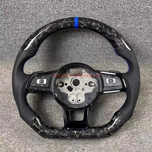 Volante de fibra de carbono forjado de gamuza de cuero para DosVW <span class=keywords><strong>Golf</strong></span> MK7 7,5 GTI GTD <span class=keywords><strong>GTE</strong></span> R 2013-2020 Polo GTI para Tiguan Passat - Product Image 4