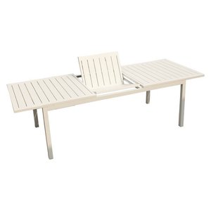 Mesa Extensible de Aluminio para Exterior MILOS LS ET 15, Color Blanco Mate (202-263x100x75cm) para Amicasa, Muebles Duraderos y Elegantes - Product Image 2
