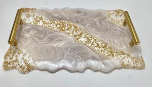 Bandeja de Resina de Diseño Simple con Posavasos, Modelo Hecho a Mano, Juego de Servicio Económico para Decoración Moderna del Hogar, Venta al por Mayor - Product Image 6