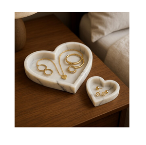 Plateau en marbre Mariages Designs personnalisables 3 pièces différentes tailles Plateau de rangement en marbre - Product Image 2