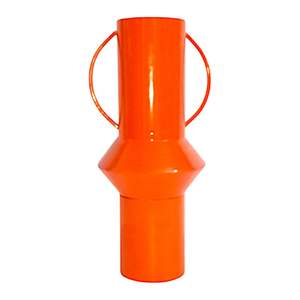 Jarrón de Metal Naranja Vibrante en Oferta, Jarrón Geométrico de Alta Calidad con Recubrimiento en Polvo para Decoración de Interiores de Hoteles y Oficinas - Product Image 1