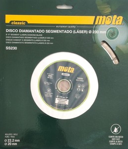 Disco diamantato segmentato per taglio laser 230mm (MOTA SS230) - Product Image 2